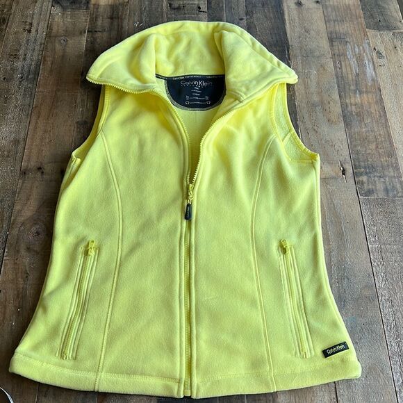 Calvin Klein Yellow Fleece Vest size Small - Picture 1 of 8